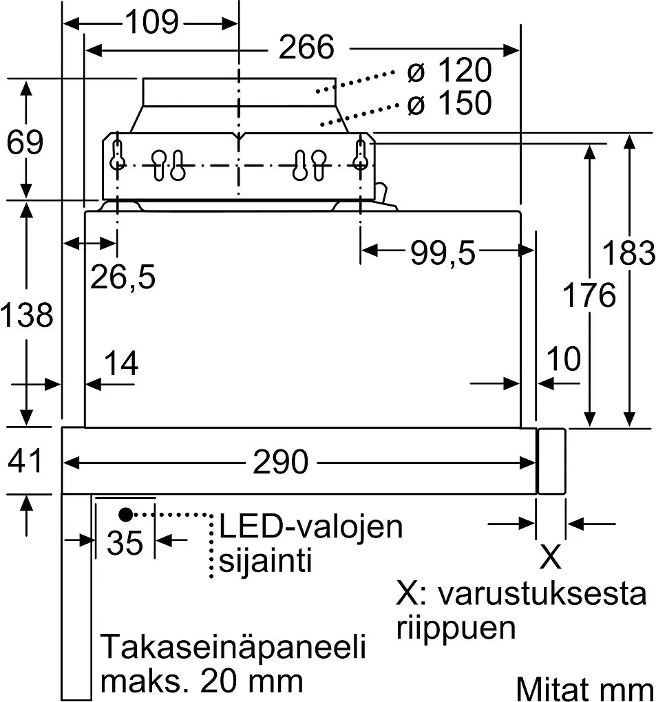 Siemens LI64MA531 iQ300 liesituuletin, hopea, 60 cm