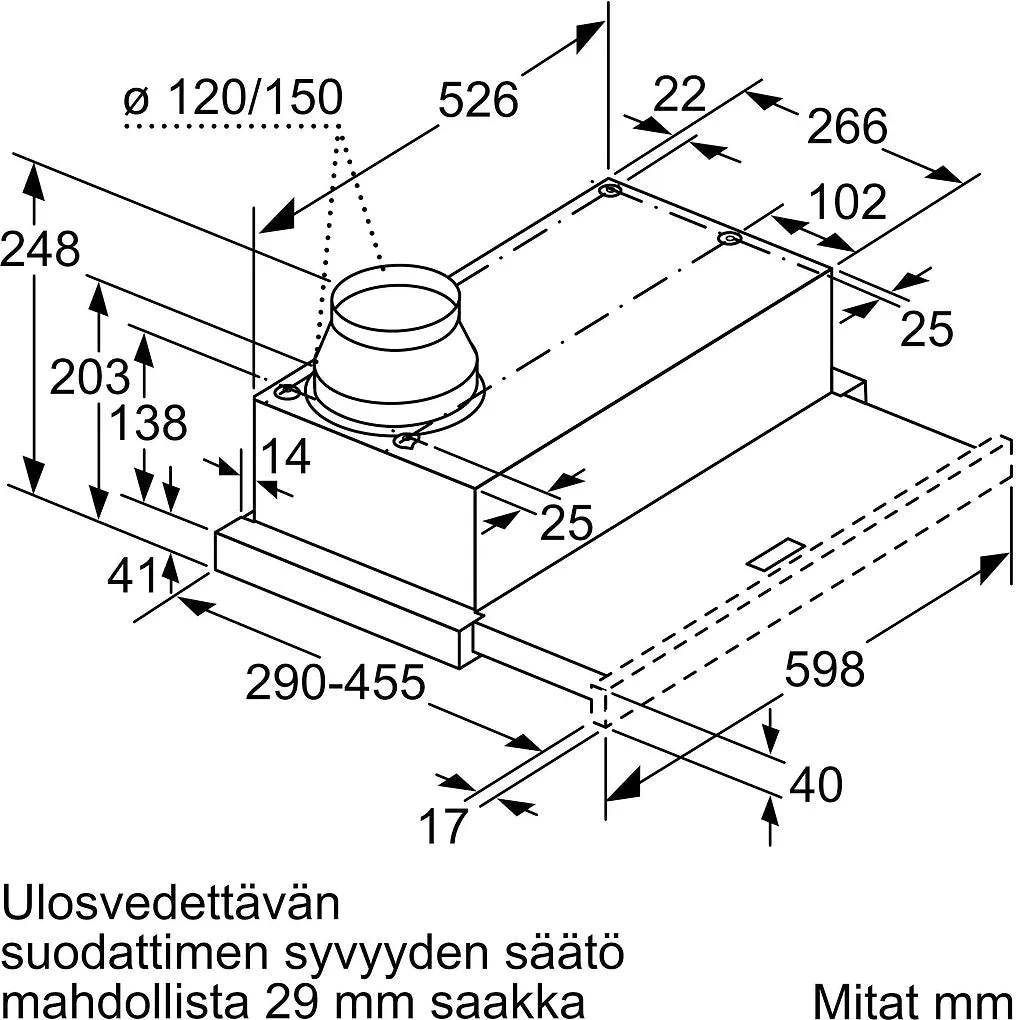 Siemens LI64MA531 iQ300 liesituuletin, hopea, 60 cm