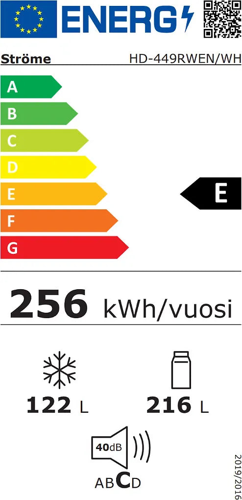 Ströme HD-449RWEN/WH kyl-frys, vit