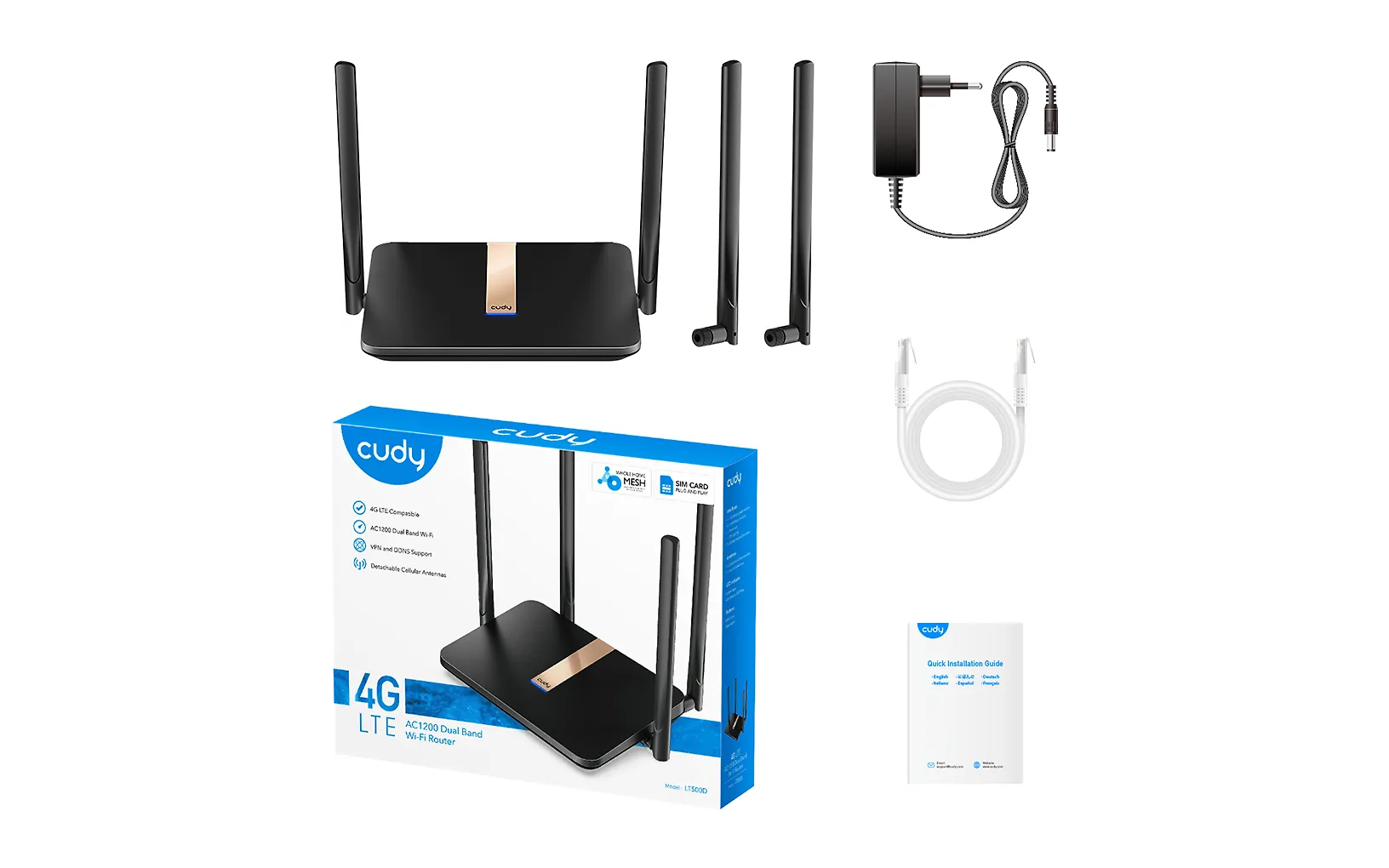 Cudy LT500D AC1200 4G LTE-modeemi ja WiFi-tukiasema