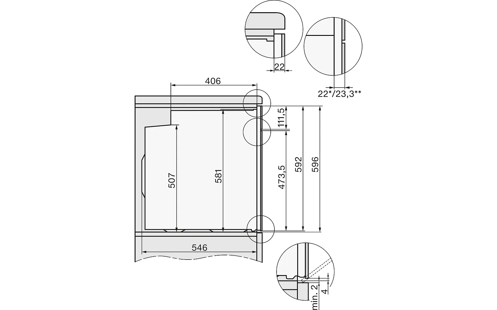 Miele H 2455 B ugn, svart
