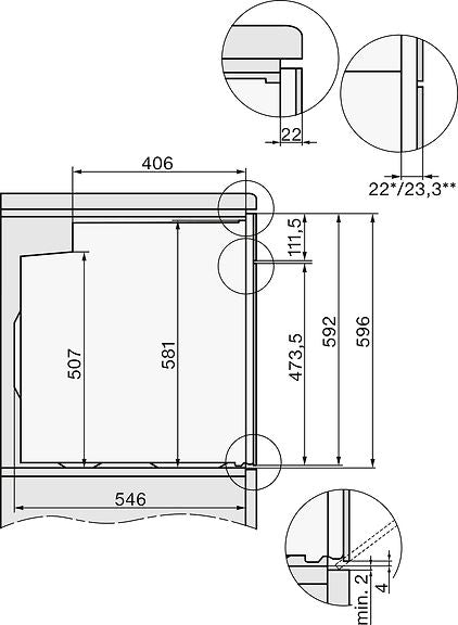 Miele H 2455 BP -kalusteuuni, musta – kuva 7