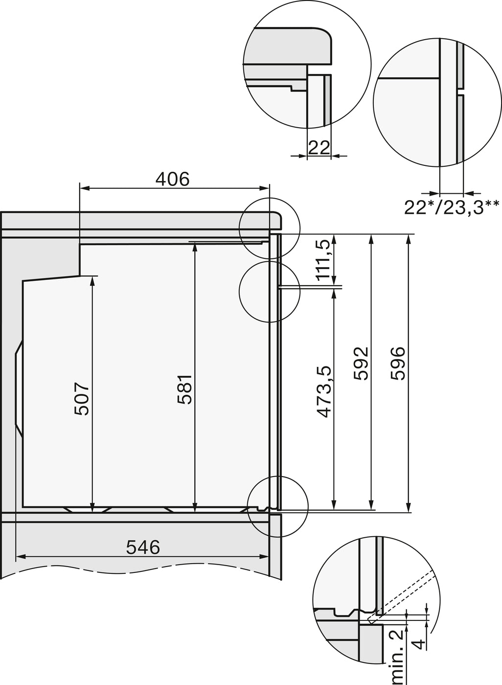 Miele H 2465 BP erillisuuni, musta – kuva 5