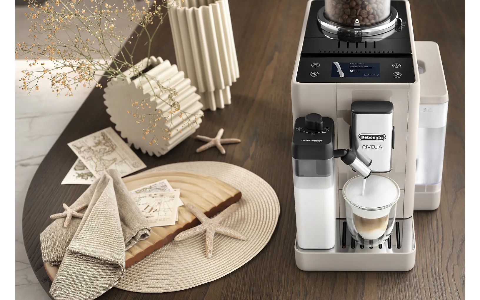 DeLonghi Rivelia EXAM440.55.BG kahviautomaatti, beige