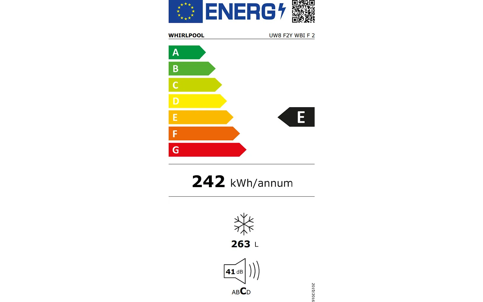 Whirlpool UW8F2YWBIF2 kaappipakastin, valkoinen - E-store.fi