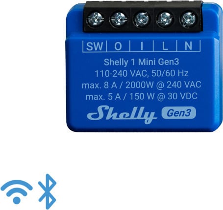 Shelly 1 Mini Gen3 -relekytkin wifi-verkkoon – kuva 1