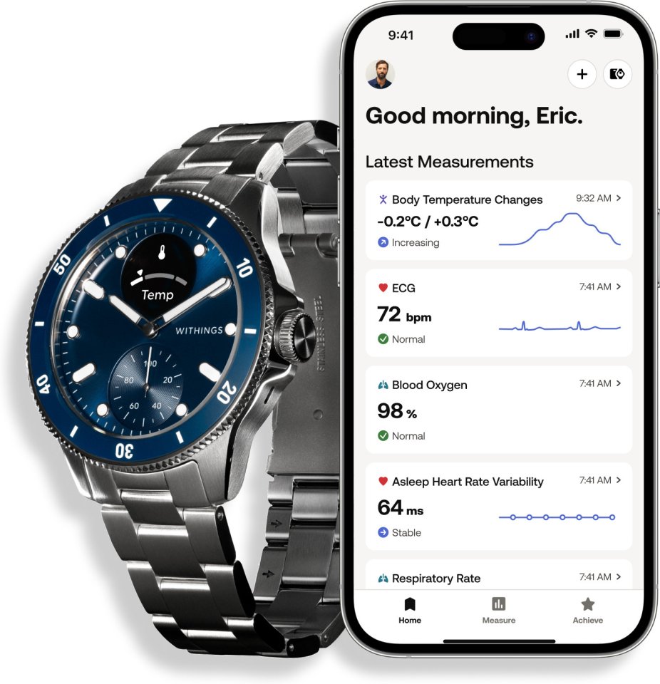 Withings Scanwatch Nova älykello, 42 mm, sininen