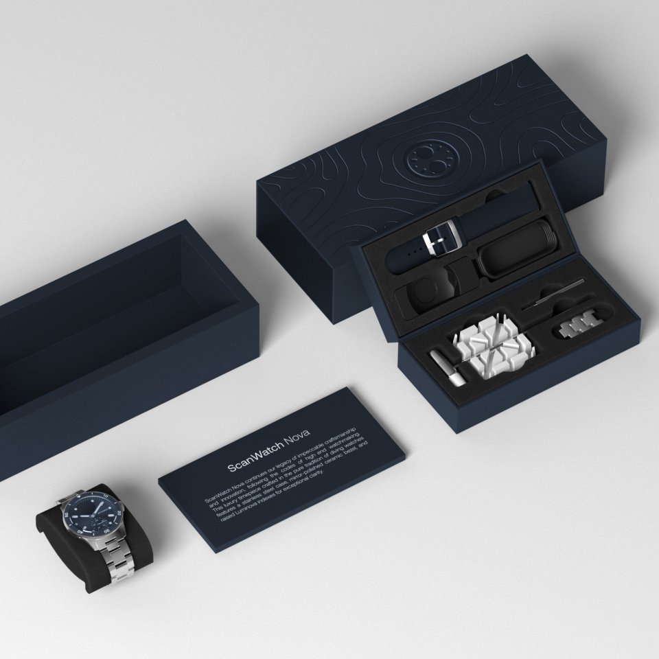 Withings Scanwatch Nova älykello, 42 mm, sininen