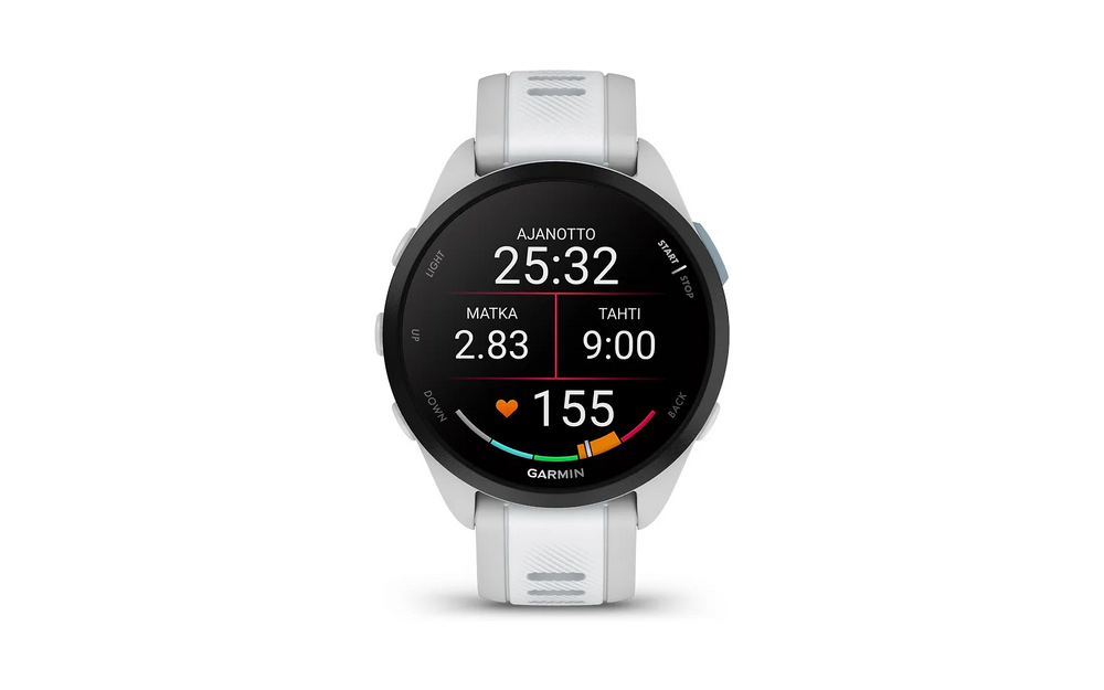 Garmin Forerunner 165 Music -juoksukello, vaaleanharmaa