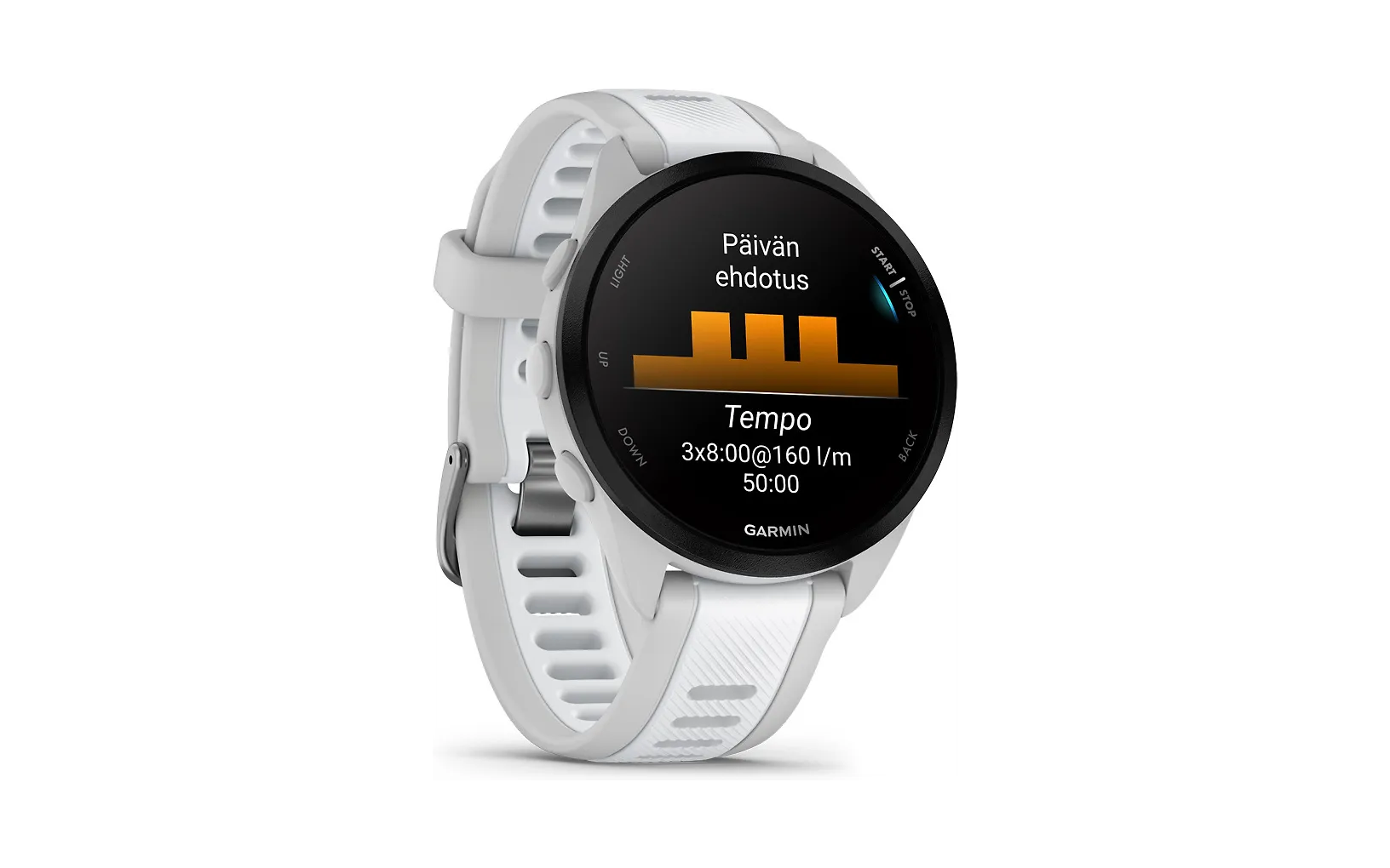 Garmin Forerunner 165 Music -juoksukello, vaaleanharmaa