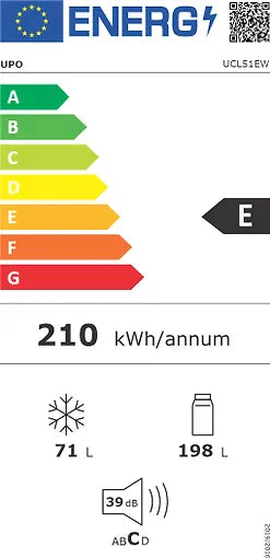 Upo UCL51EW kyl-frys, vit 55x180cm