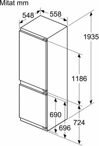 Bosch KIN96VFD0 Serie 4 integroitava jääkaappipakastin – kuva 9