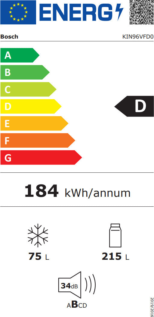 Bosch KIN96VFD0 Serie 4 integroitava jääkaappipakastin – kuva 15