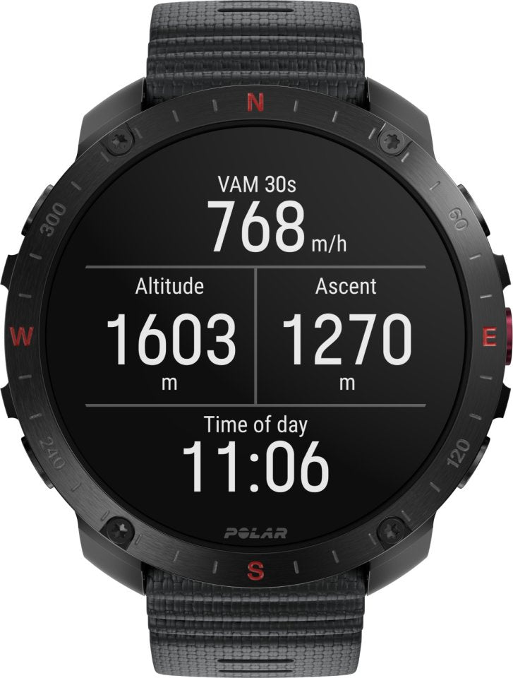 Polar Grit X2 Pro -urheilukello, musta silikoniranneke
