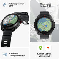 Polar Grit X2 Pro -urheilukello, musta silikoniranneke