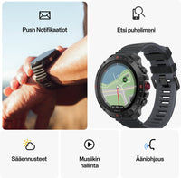 Polar Grit X2 Pro -urheilukello, musta silikoniranneke