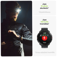 Polar Grit X2 Pro -urheilukello, musta silikoniranneke