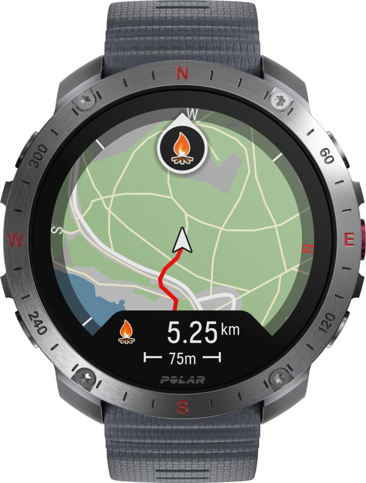 Polar Grit X2 Pro -urheilukello, harmaa silikoniranneke