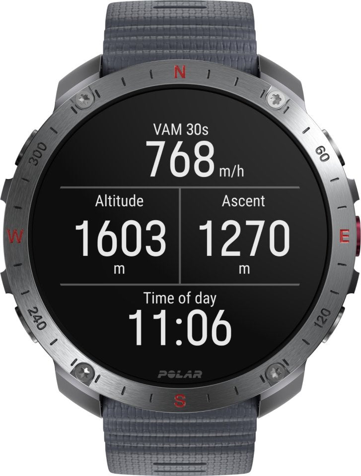 Polar Grit X2 Pro -urheilukello, harmaa silikoniranneke