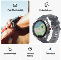 Polar Grit X2 Pro -urheilukello, harmaa silikoniranneke