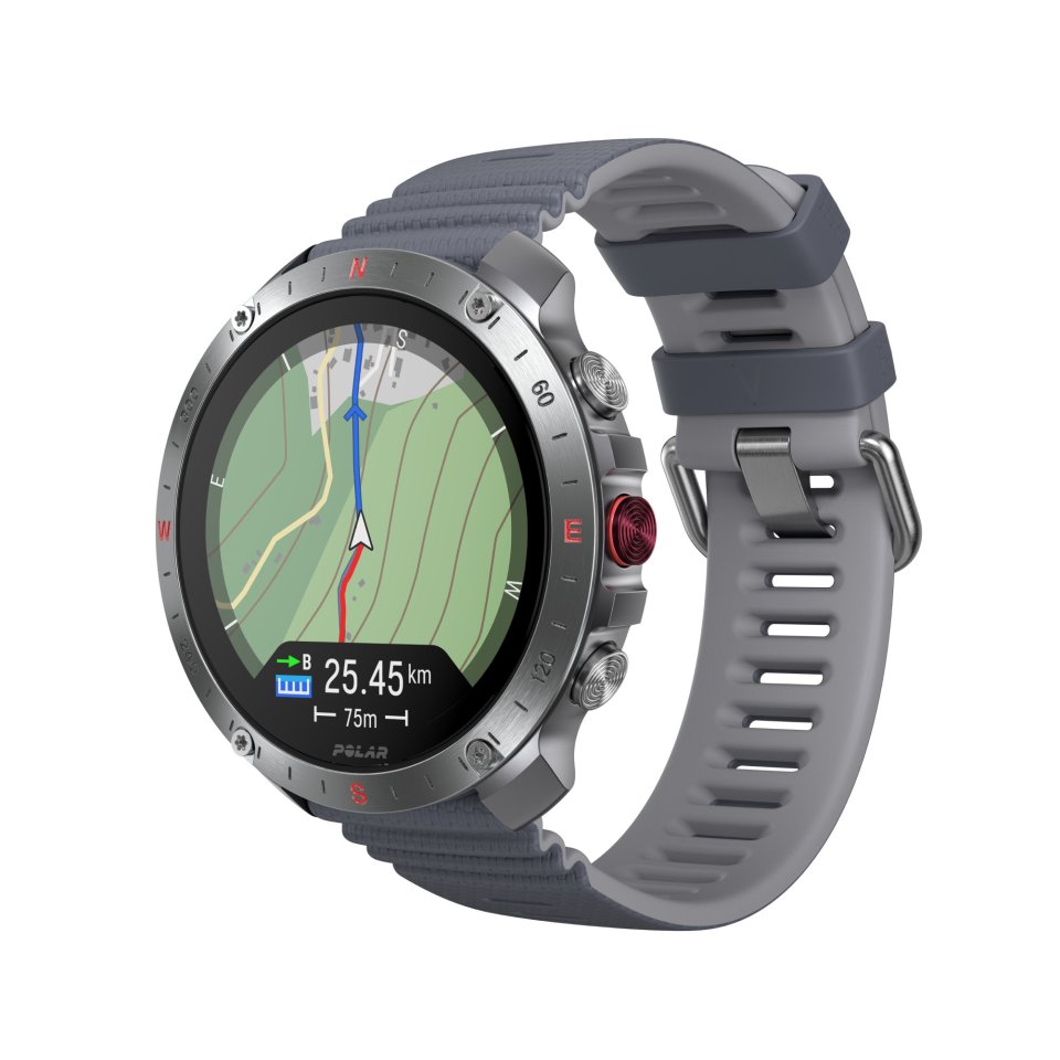 Polar Grit X2 Pro -urheilukello, harmaa silikoniranneke