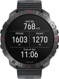 Polar Grit X2 Pro Titan -urheilukello, ruskea nahkaranneke