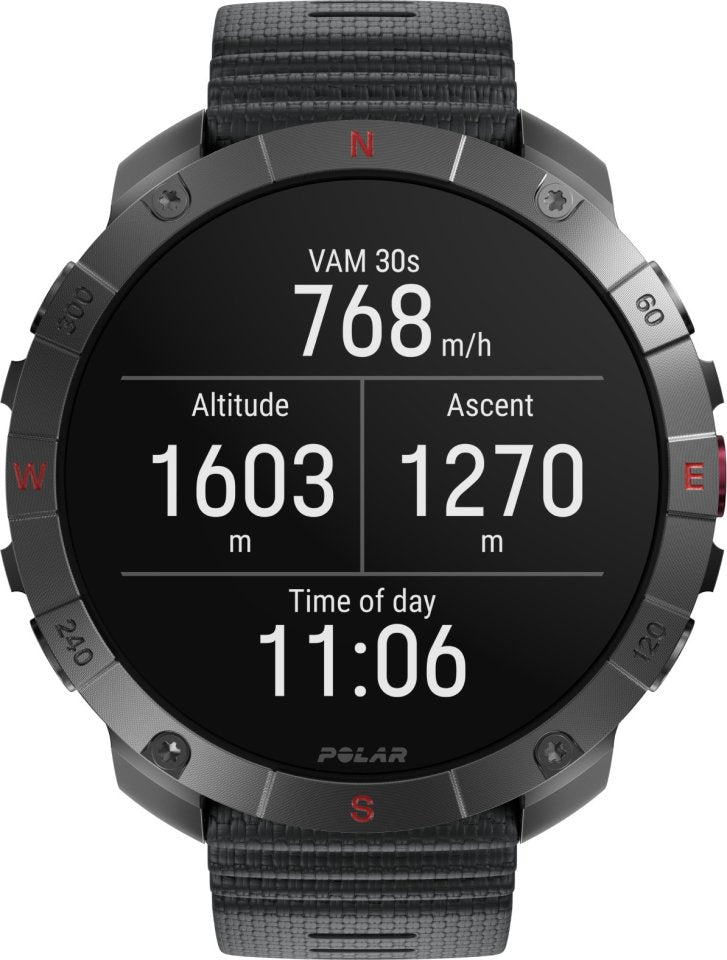 Polar Grit X2 Pro Titan -urheilukello, ruskea nahkaranneke