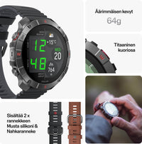 Polar Grit X2 Pro Titan -urheilukello, ruskea nahkaranneke