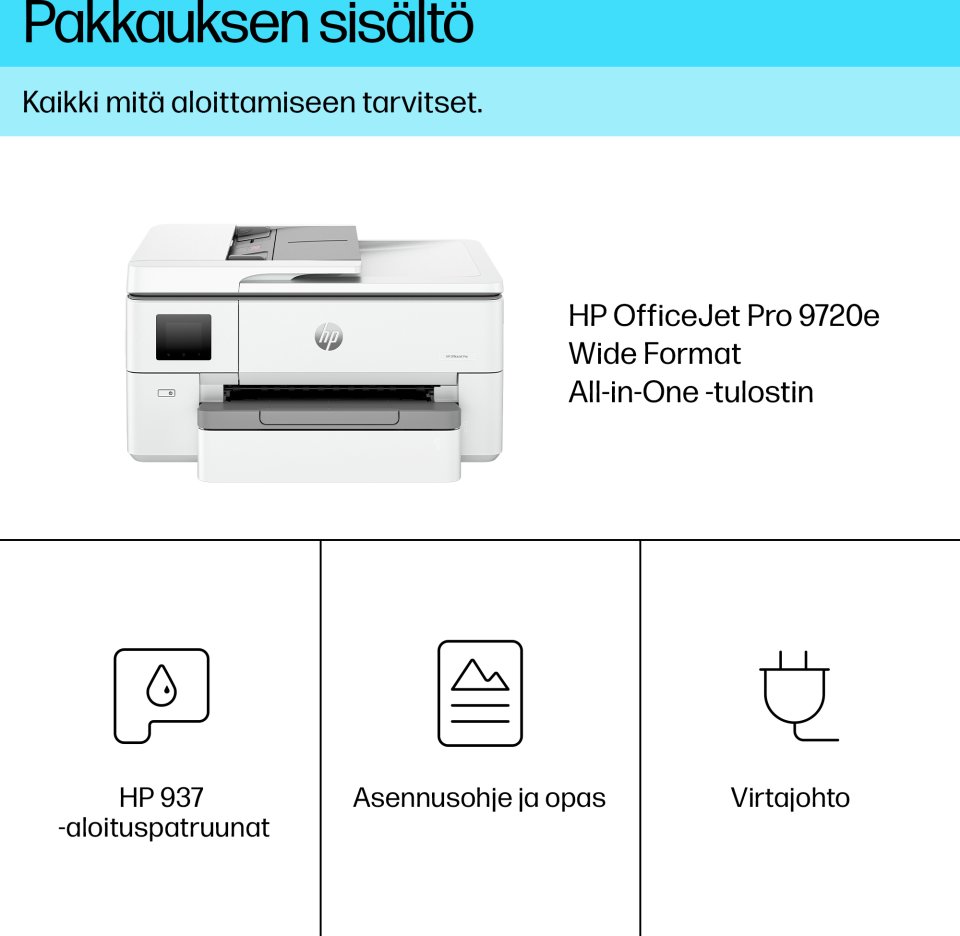 HP OfficeJet Pro 9720e Wide Format All-in-One -monitoimitulostin