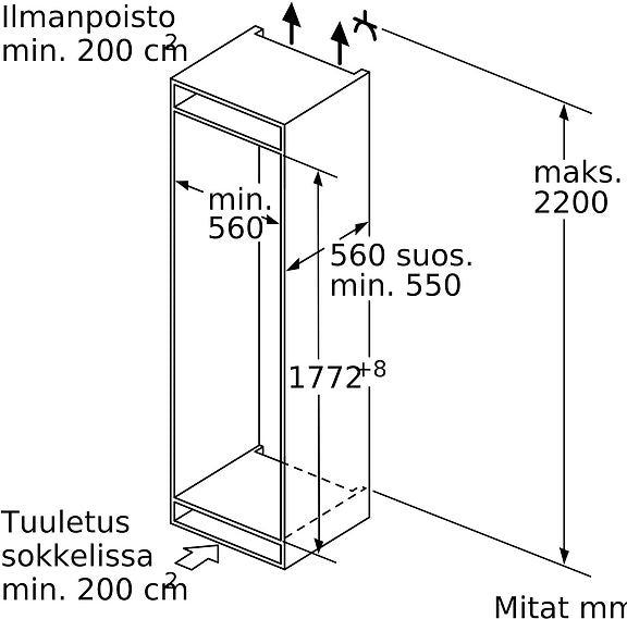 Siemens GI81NVEE0 iQ300 kaappipakastin, integroitava – kuva 6