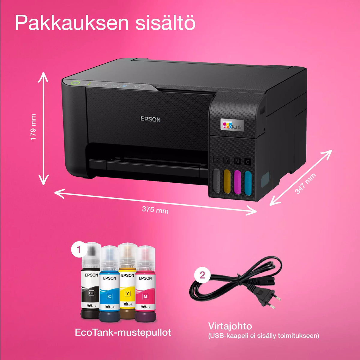 Epson EcoTank ET-2860 A4-monitoimitulostin – kuva 3
