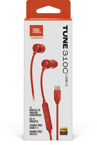 JBL Tune 310C nappikuulokkeet, USB-C, punainen