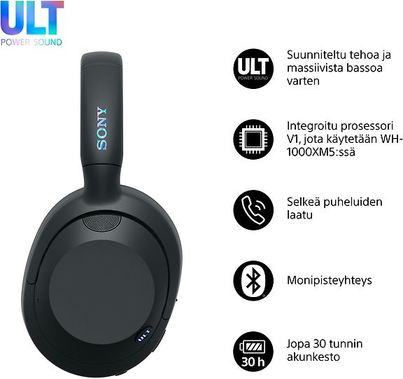 Sony ULT Wear vastamelukuulokkeet, musta – kuva 2