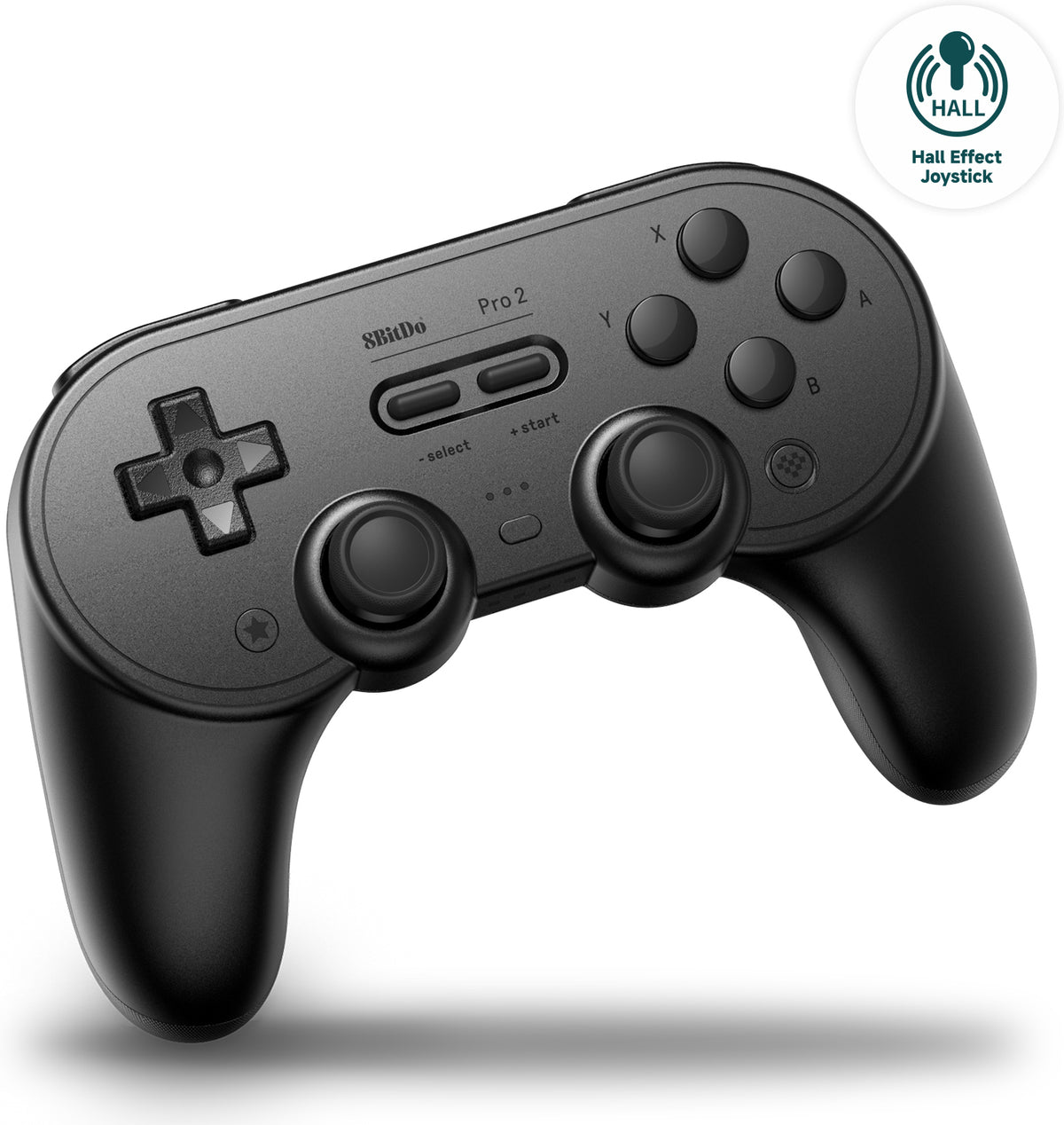 8BitDo PRO 2 - Hall Edition -langaton peliohjain, musta, Switch / PC / Android – kuva 2