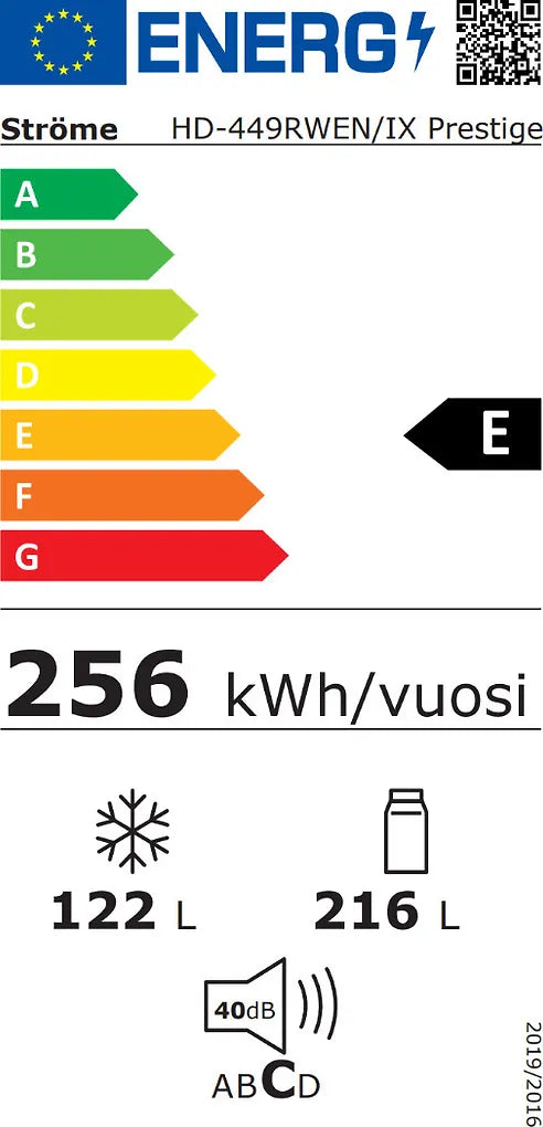 Ströme HD-449RWEN/IX Prestige kyl-frys, inox