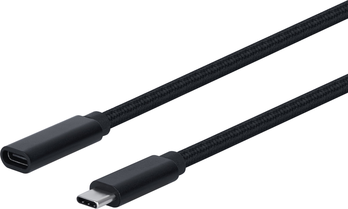 Fuj:tech USB-C–USB-C USB 3.2 jatkokaapeli, 100 W / 10 Gbps, punottu, 2 m – kuva 1
