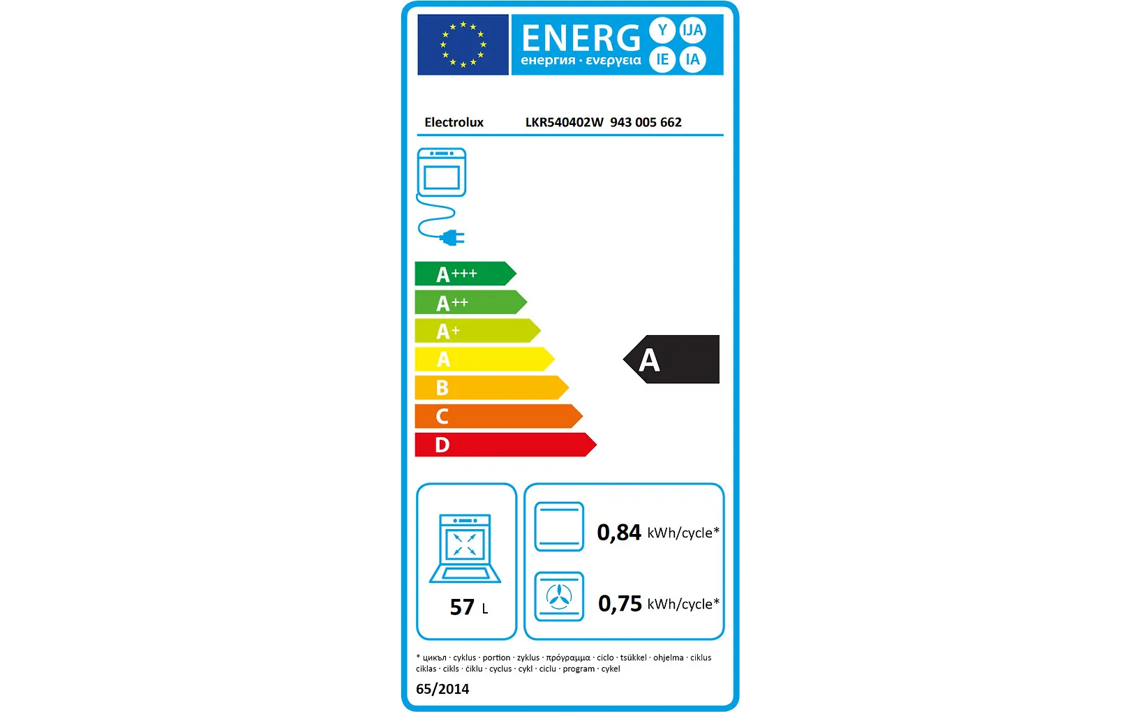 Electrolux LKR540402W keramisk spis, vit