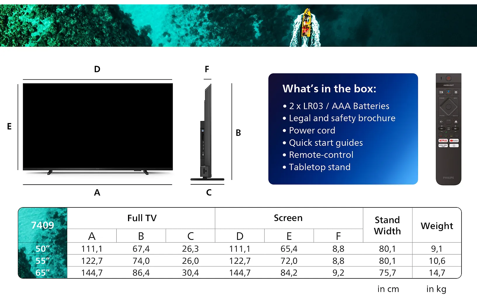 Philips 50" PUS7409 – 4K LED Google TV