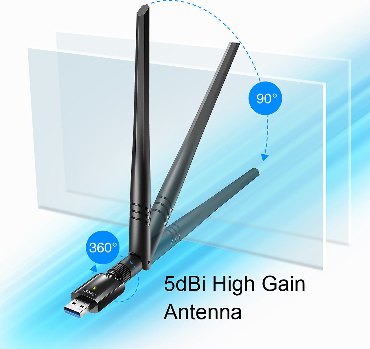 Cudy WU1400 AC1300 High Gain Dual-band -WiFi-adapteri – kuva 2