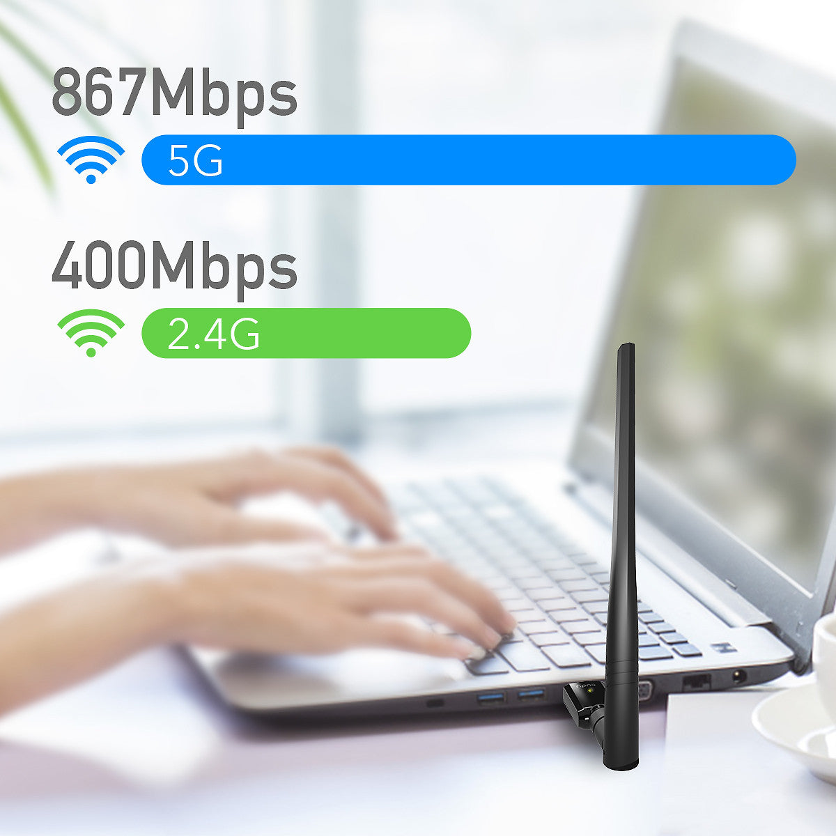 Cudy WU1400 AC1300 High Gain Dual-band -WiFi-adapteri – kuva 4