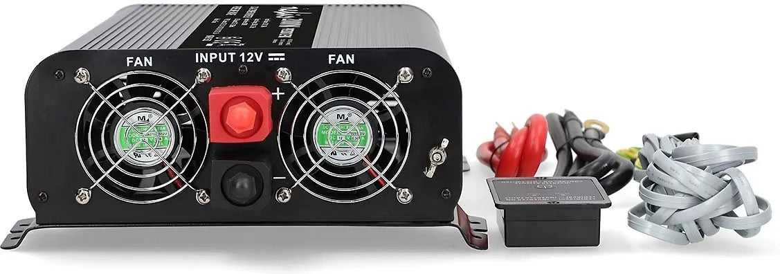 Nedis PIP200012FBK invertteri, 12 V, 2000 W, puhdas siniaalto