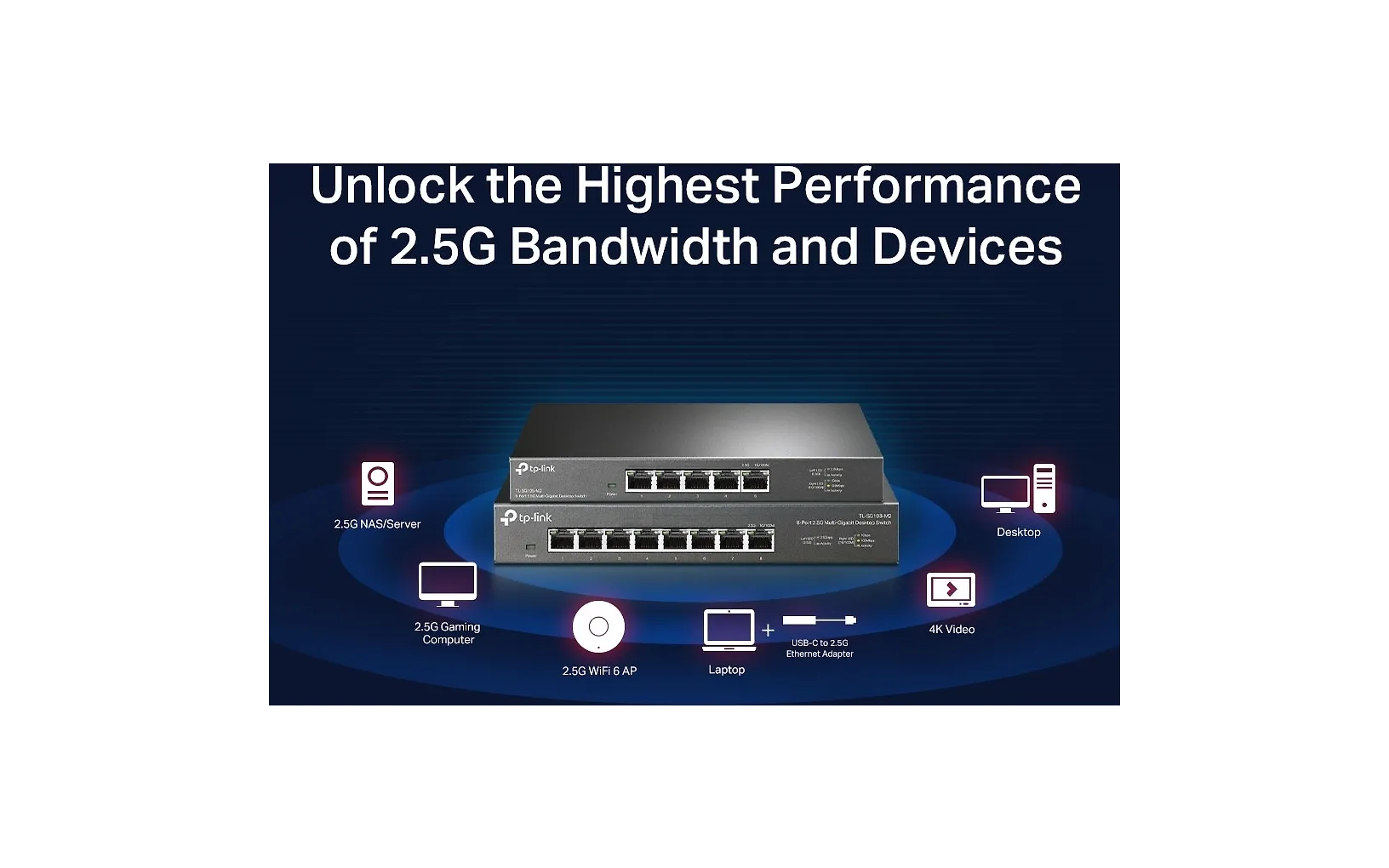 TP-Link TL-SG108-M2 2.5 Gigabit 8-porttinen kytkin