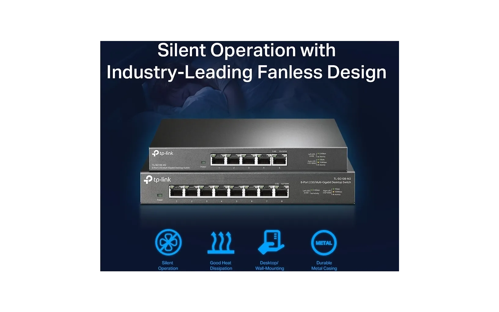 TP-Link TL-SG108-M2 2.5 Gigabit 8-porttinen kytkin