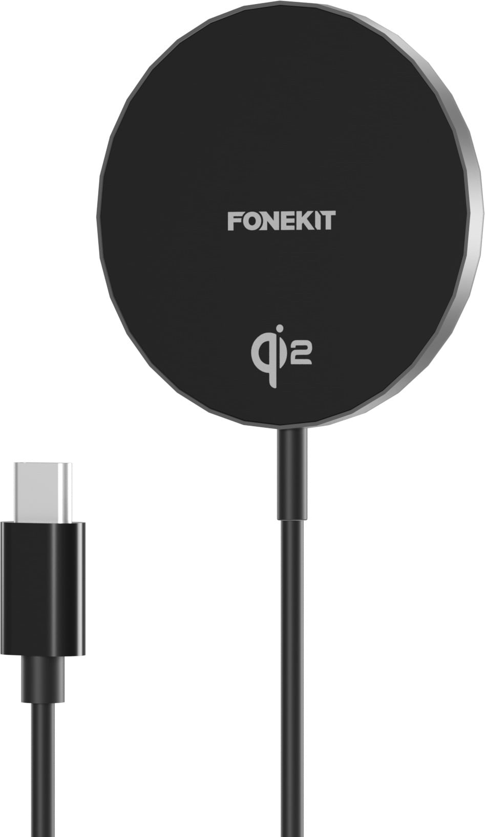 FoneKit WP-15Q2 -langaton Qi2-latausalusta magneetilla, musta – kuva 1