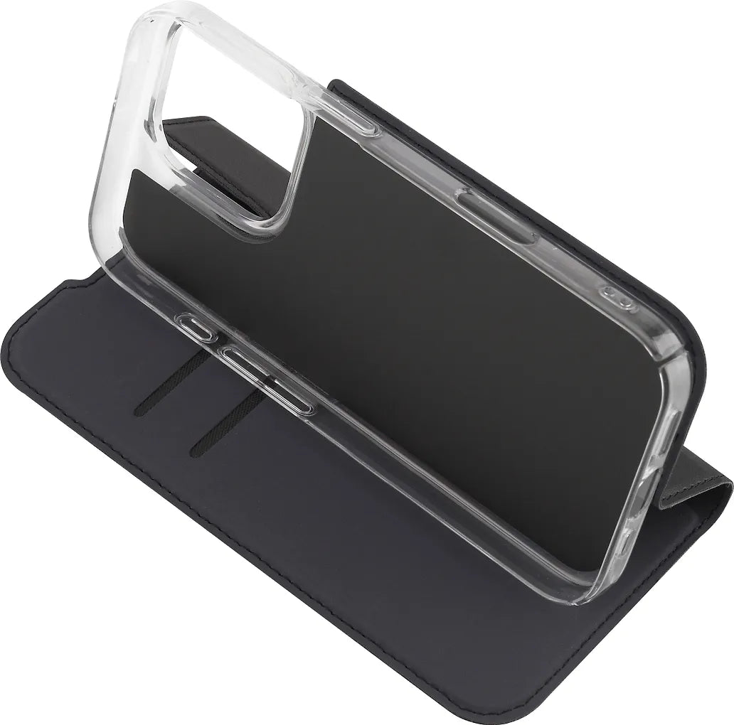 FoneKit BookCase -suojakotelo, iPhone 16 Pro, musta