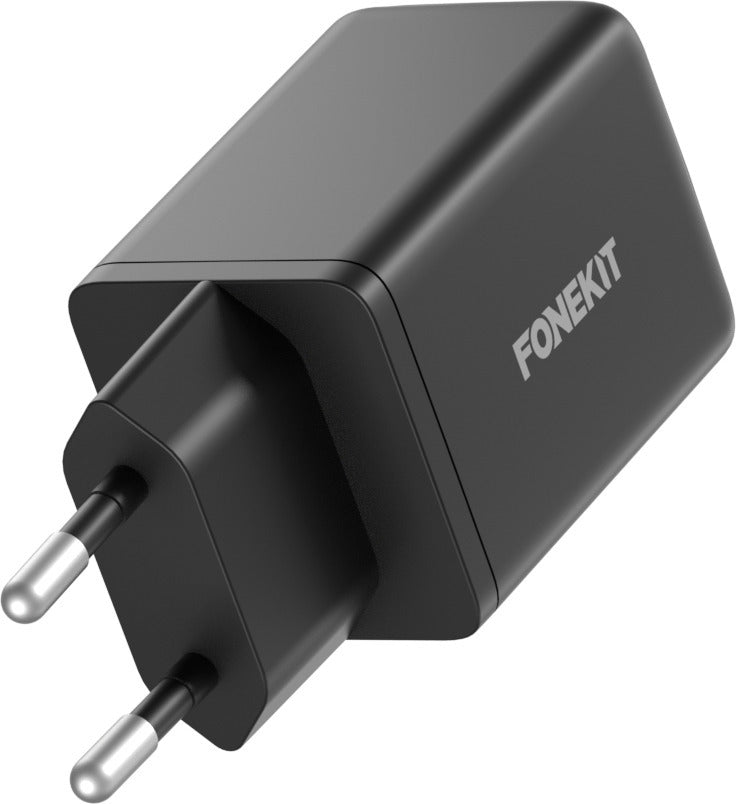 FoneKit GaN PD 45 W pikalaturi, USB-C, musta