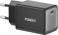 FoneKit GaN PD 45 W pikalaturi, USB-C, musta