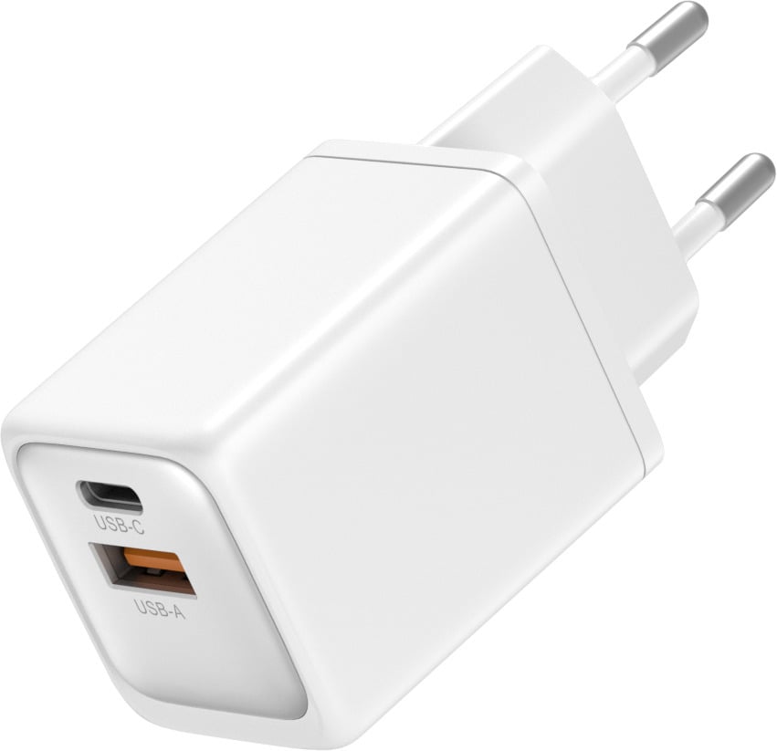 FoneKit GaN PD 48 W pikalaturi, USB-C + USB-A, valkoinen