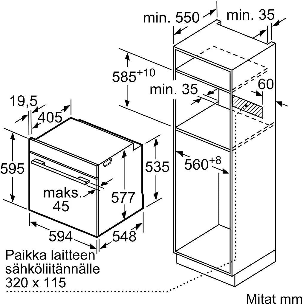 Bosch HBG7721W1S Serie 8 erillisuuni, valkoinen