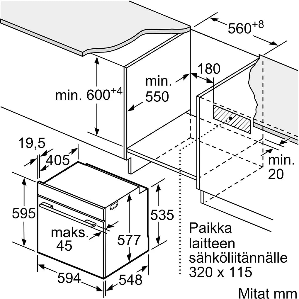 Bosch HBG7721W1S Serie 8 erillisuuni, valkoinen